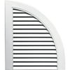 Vinyl Louvered Design Quarter Round Tops in White - Set of 2