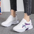 thumbnail image 5 of AUDeals Womens Chunky Platform Sneakers Lace Up Athletic Walking Shoes Fashion Breathable Heightening Outdoor Casual Non Slip Shoes (Purple, 6), 5 of 8