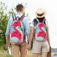 thumbnail image 4 of Disketp Tropical Flamingo Pool Float print Canvas Backpack Lightweight Travel Daypack Student Rucksack Laptop Backpack-Small, 4 of 5