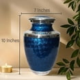 thumbnail image 6 of Cresta Modern Cremation Urn - Large Adult Ashes Urn Durable Alumimium - Funeral Urn Secure Lid Elegant Memorial Urn with Black Velvet Bag Blue, 6 of 9