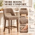 thumbnail image 4 of SESSLIFE Bar Stools Set of 2, 26" Counter Height Bar Stools with Open Back, Modern Upholstered Kitchen Island Stools with Solid Wood Legs, Bar Chairs for Dining Room, Khaki, 4 of 9