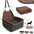 thumbnail image 2 of Dog Car Seat for Small Medium Dogs, Soft Fabric Dog Booster Seat with Storage Pockets, Safety Belt, Comfy Pet Car Seat Travel Bed, Removable and Washable, 2 of 14