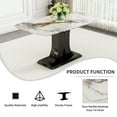 thumbnail image 3 of SUMDEAL Uptown 7 Piece Adult Modern Faux Marble Dining Table with Chair White/Gray, 3 of 9