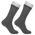 thumbnail image 3 of Diabetic Socks Unisex - Men's and Women Non Skid Hospital Loose Fitting Design, Physician Approved Slipper Socks With Gripper Bottoms - 9 Pack - Gripper socks (Grey Skid 3, 10-13), 3 of 5