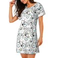 thumbnail image 2 of Balery Bicycle Camisón de manga corta con cuello redondo para mujer, cómodo y elegante., 2 of 6
