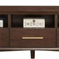 thumbnail image 2 of Benjara BM222462 3 Drawer Transitional TV Console with 3 Open Compartments, Walnut Brown, 2 of 5