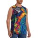 thumbnail image 2 of Fotbe Vibrant Rainbow Parrot Fantasy Men's Camiseta sin Mangas Estampada para Hombres, Playera Casual para Gimnasio, Entrenamiento, Playa-XX-Large, 2 of 7