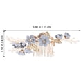 thumbnail image 3 of EeaseCA Rhinestone Flowers Gold Leaf Wedding Hair Combs Bridal Side Comb Head Headpiece Hair Accessory (Blue), 3 of 7
