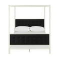 thumbnail image 6 of Soho Modern Canopy Bed, White Metal with Black Linen, Queen, 6 of 7