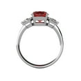 thumbnail image 2 of Star K� Three 3 Stone 8mm Round Created Ruby Trillion Engagement Promise Comfort fit Ring, 2 of 9