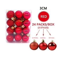 TOPRenddon 24 Pcs Small Christmas Ball Ornaments,Christmas Ball Pendant Decorative Shatterproof Christmas Tree Pendants Hanging 30mm Christmas Baubles Balls Ornaments