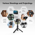 thumbnail image 3 of WEWATCH Projector Tripod Stand, Lightweight, Compact, Aluminum Alloy, 360° Ball Head for Projectors, Cell Phone, IP Camera and Webcam, PS101, 3 of 9