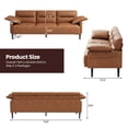 thumbnail image 2 of BLAZANT Faux Leather Sofa Couch, Modern 83 Inch 3 Seater Couches with Deep Seats and 2 Pillows for Living Room, Apartment, Office, Bedroom, Orange, 2 of 9