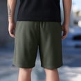 thumbnail image 4 of Dwellite Mens Corduroy Shorts Elastic Waist Drawstring Short Casual Summer Beach Lounge Short with Pockets Army Green L, 4 of 4