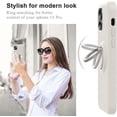 thumbnail image 3 of Compatible with iPhone 13 Pro Case 6.1 inch with Ring Kickstand | Liquid Silicone | Microfiber Linner | Anti-Scratch Full-Body Shockproof Protective Case for iPhone 13 Pro Women Girl - Stone, 3 of 5