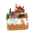 thumbnail image 4 of Centro de mesa con movimiento musical de casa navideña con luces y música, escena de nieve, regalos de fiesta para esposa, cumpleaños de año Nuevo 2 hombres de jengibre, 4 of 8