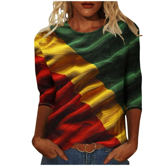 Plus Size Graphic Tees for Women Black History Month Short Sleeve African American T-Shirt Summer Casual Tops Multicolor, XXXXXL