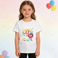 thumbnail image 4 of KAUOD Girls 100 Day of School T-Shirts Summer Soft Short Sleeve Tees Tops Kids Toddler School Cute Graphic Shirt Clothes, 4 of 4
