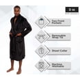 thumbnail image 2 of Ross Michaels Men's Robe - Mid-Length Plush Shawl Collar Bathrobe (Black, 2X-Large), 2 of 2