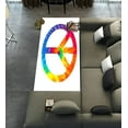 thumbnail image 1 of ABPHQTO Peace Sign On White Runner Rug 2.6 x 7ft Long Area Rug Carpet for Hallway Kitchen Bedroom Living Room Laundry Patio Entryway Front Porch Mat, 1 of 6