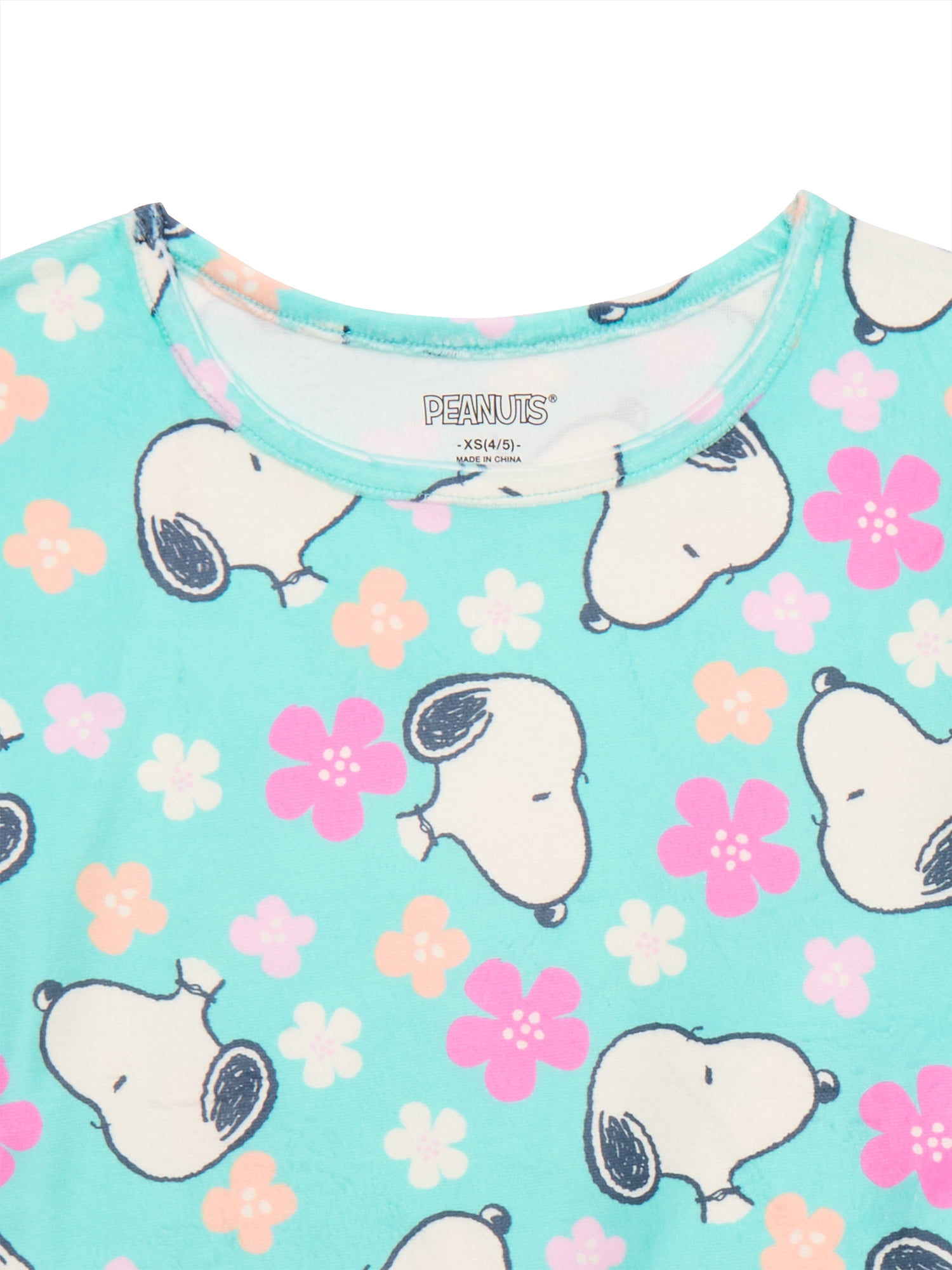 Peanuts Girls Snoopy Short Sleeve Top and Shorts Pajama Set, 2-Piece, Sizes 4-12