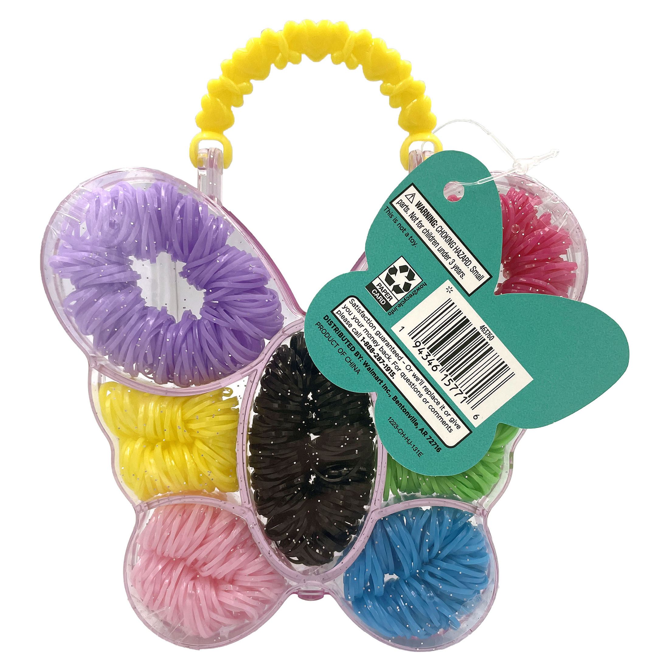 Kids Poly Bands in Butterfly Case for Ponytails, Braids, or Buns, Color May Vary (1,000 Count)