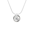 thumbnail image 2 of Delight Jewelry Silvertone Small ''Aunt'' Heart with Clear Crystal Hero Ring Charm Necklace, 18", 2 of 4