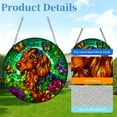 thumbnail image 2 of Stained Glass Suncatcher Dachshund Dog and Butterflies Handmade Window Hangings Colored Glass Suncatcher Crafts Kits for Indoor Garden Christmas Decoration 16x16cm-1-4, 2 of 6