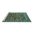thumbnail image 2 of Ahgly Company Machine Washable Indoor Rectangle Oriental Turquoise Blue Industrial Area Rugs, 7' x 10', 2 of 4