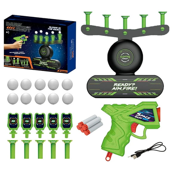 XFGOU Puzzle games Toys and Hobbies Glow In The Dark Shooting Kids Shooting Toy Set USB 2in1 Luminous Hover And Set Shot Battery Operated Toys Floating Game A Education
