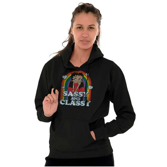 Betty Boop Sassy and Classy Rainbow Hoodie Sweatshirt Women Brisco Brands S