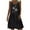 Black, variant on IROINNID Sundress For Women Round Neckline Lace Mini Dress Prints Elastic Waist Sleeveless Dress
