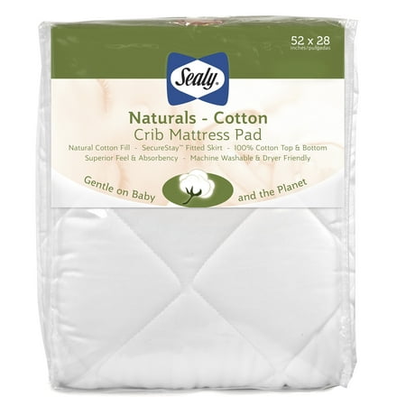Sealy Quilted Naturals Cotton Crib and Toddler Mattress