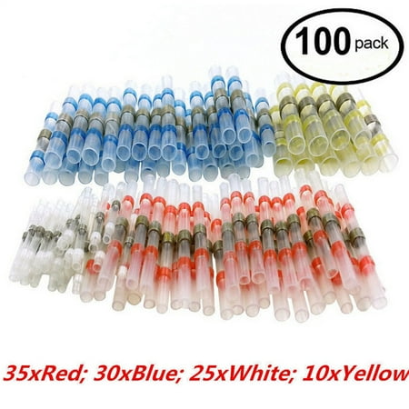 Wire Splice - 100PCS Solder Sleeve Heat Shrink Butt Waterproof 26-10 AWG Wire Splice