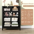 thumbnail image 7 of Yeshouse 5-Drawer Dresser – Black Modern Tall Chest, Deep Storage Drawers & Metal Handles, Wooden Double Dresser for Bedroom, Kids Room, Entryway, 7 of 7
