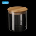 thumbnail image 3 of Uxcell 27 oz Tarro de vidrio con tapa de bambú hermética Contenedor de cocina de vidrio Tarro de almacenamiento de alimentos claro (12x10cm), 3 of 6