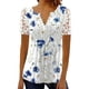 thumbnail image 1 of Blusa femenina con cuello en V y botones impresos para mujer para deportes al aire libre (Azul S) FLhrweasw Para estrenar, 1 of 7