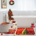 thumbnail image 7 of Merry Christmas Christmas Tree Bathroom Rug Set of 3 Gifts Gold Ornaments Red 3 Pieces Bath Mats Set No Silp Washable Cover Floor Rug Decorations for Kitchen Bathroom Bedroom, 7 of 7