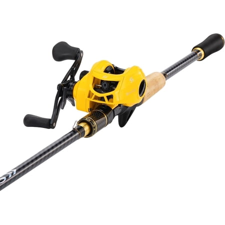 Baitcasting Fishing Combos Carbon&Glass Fiber Composite 2 count Fishing Rods with Casting Reel- 6 0