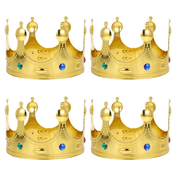 4 coronas reales para fiestas de cumpleaños, coronas de reyes, accesorios de disfraz