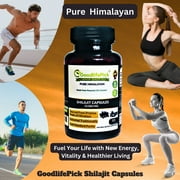 GoodlifePick Himalayan Shilajit Capsules 10,000mg, 90 Count - Natural Energy & Vitality