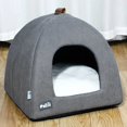 thumbnail image 4 of Portable Gray Cute Cat Shape Pet Bed Cat Cave Sleeping Bag Zipper Egg Shape Felt Cloth Pet House Nest Cat Basket with Cushion ShopWise Round, 4 of 8