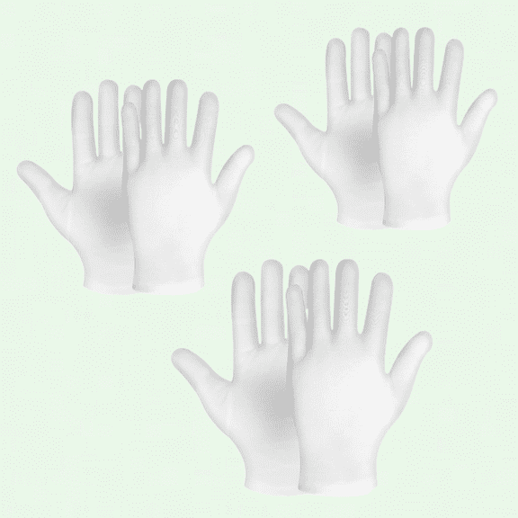 Moist Gloves, 3 Pairs White Cotton Moisturizing Gloves for Overnight Eczema Treatment, Repair Dry Cracked Hands