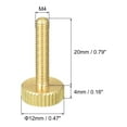 thumbnail image 2 of Uxcell Knurled Thumb Screws, M4x20mm Flat Brass Bolts Grip Knobs Fasteners 8Pack, 2 of 4
