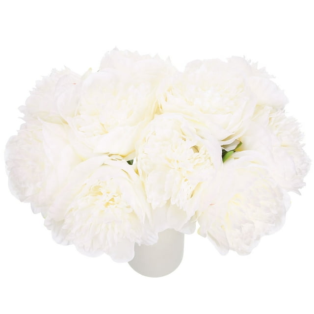 Unique Bargains Artificial Flower Heads, Silk Peony Hydrangea Extra White Faux Flowers 20Pcs