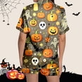 thumbnail image 6 of Weebloom Halloween Women'S Pajamas Pumpkin Leisure Silk Satin Short Sleeve Button Down Tops And Shorts Set Sleepwear Nightwear Pjs Loungewear Army Green S, 6 of 7