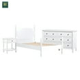 thumbnail image 6 of Walker Edison Vivienne Easy Assembly 3-Piece Solid Wood Bedroom Set with Twin Bed Frame, 1-Drawer Nightstand, and 6-Drawer Dresser - White, 6 of 11