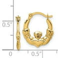 thumbnail image 2 of Primal Gold 14 Karat Yellow Gold Claddagh Hoop Earrings, 2 of 5