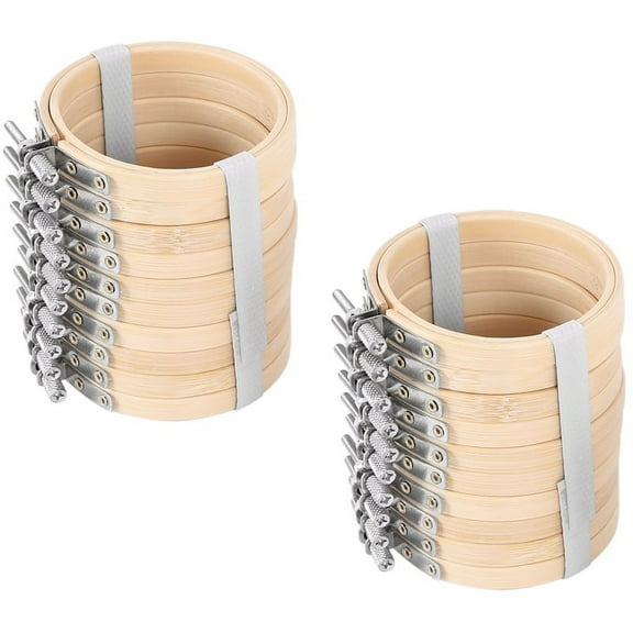 20 Pieces 3 Inch Bamboo Embroidery Hoops Round Wooden Circle Hoop Ring For Art Craft Handy Sewing