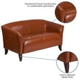 thumbnail image 5 of Emma + Oliver Cognac LeatherSoft Loveseat with Cherry Wood Feet, 5 of 10